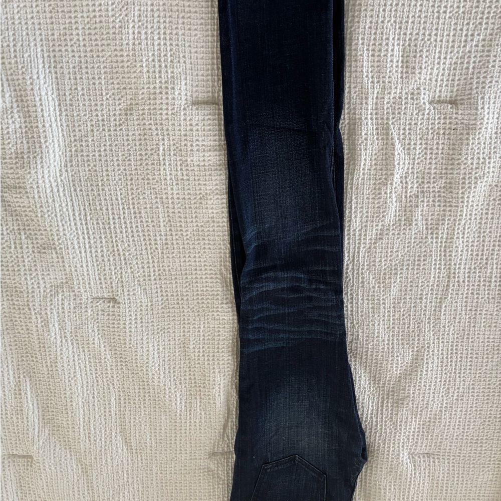 Express Dark Blue Distressed Skinny Jeans - Picture 5 of 9